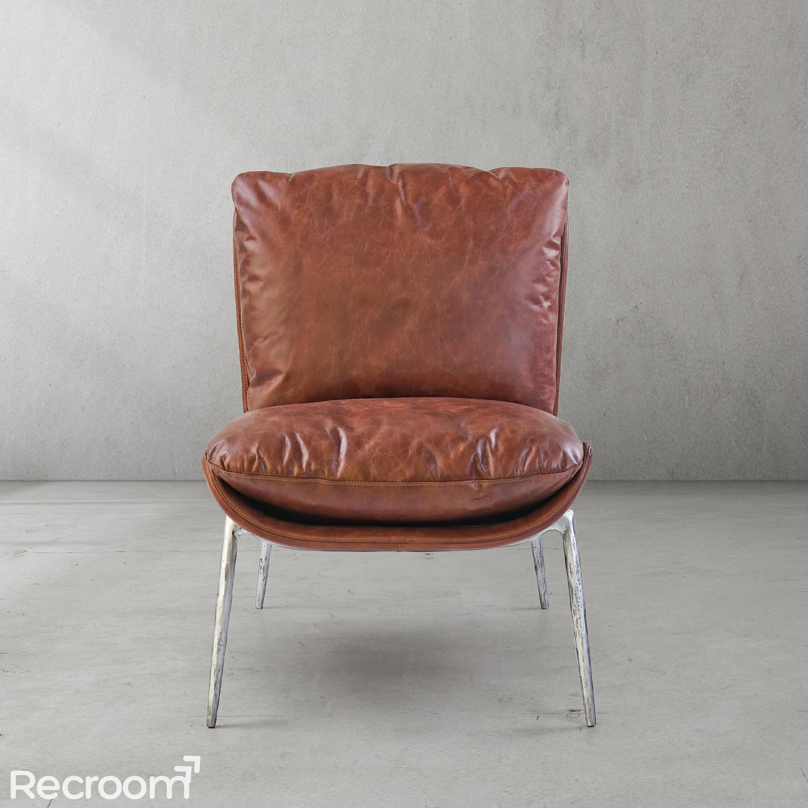 Thaddeo Vintage Leather Armrest Lounge Chair - Zonesus