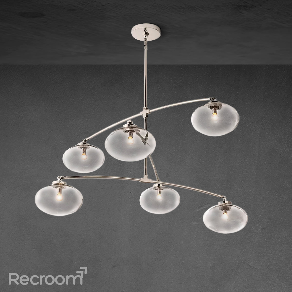 Cabretten Clear Glass Mobile Round Chandelier 48" 60" 72" - Zonesus