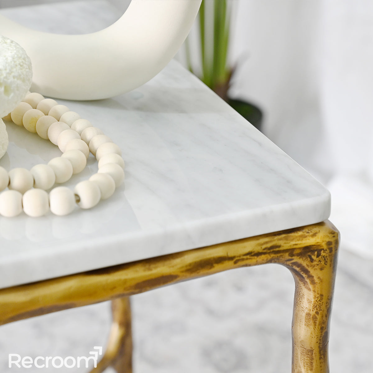 Thaddeo Marble Square Side Table 18" / 22" Overhang O - Zonesus