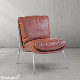 Thaddeo Vintage Leather Armrest Lounge Chair - Zonesus