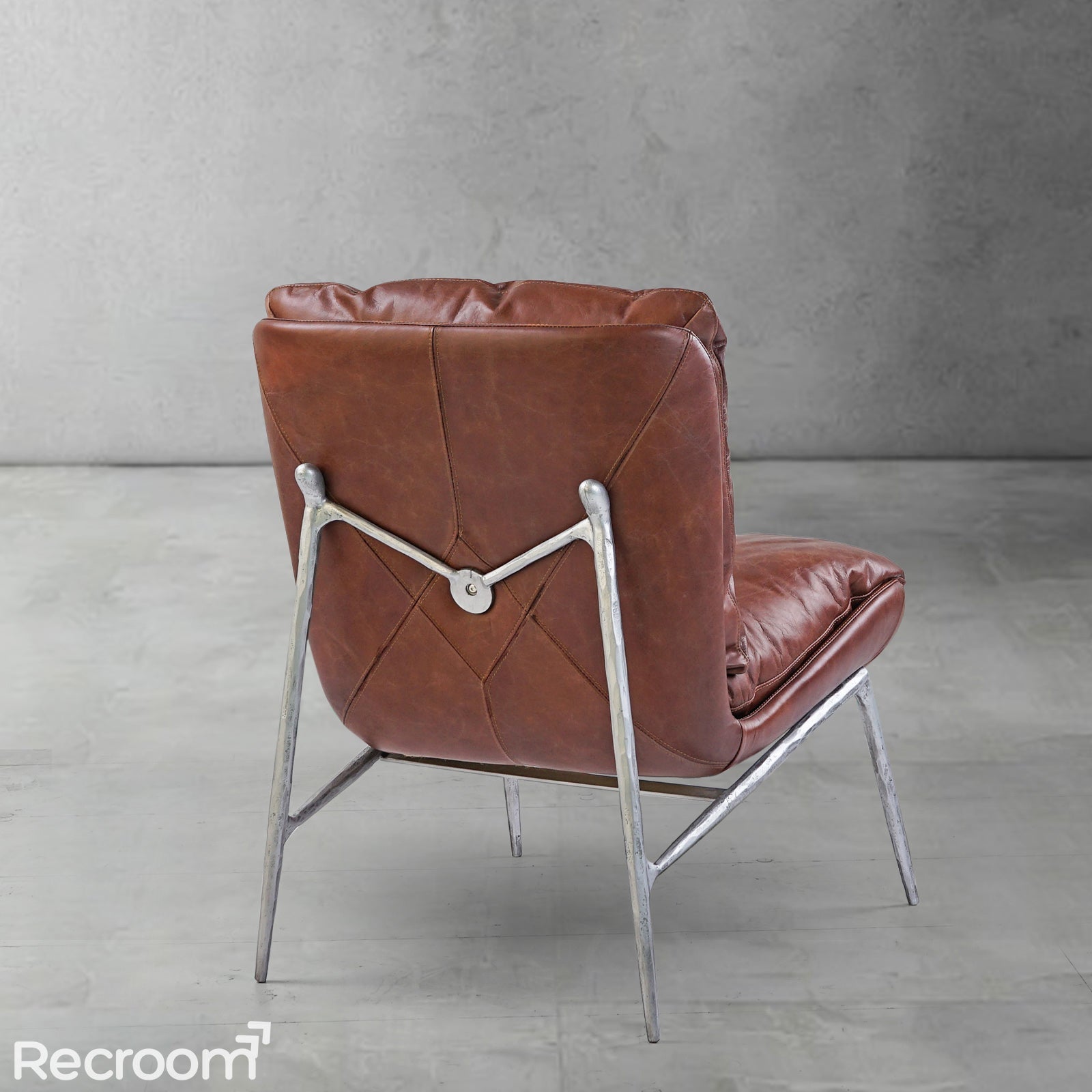 Thaddeo Vintage Leather Armrest Lounge Chair - Zonesus