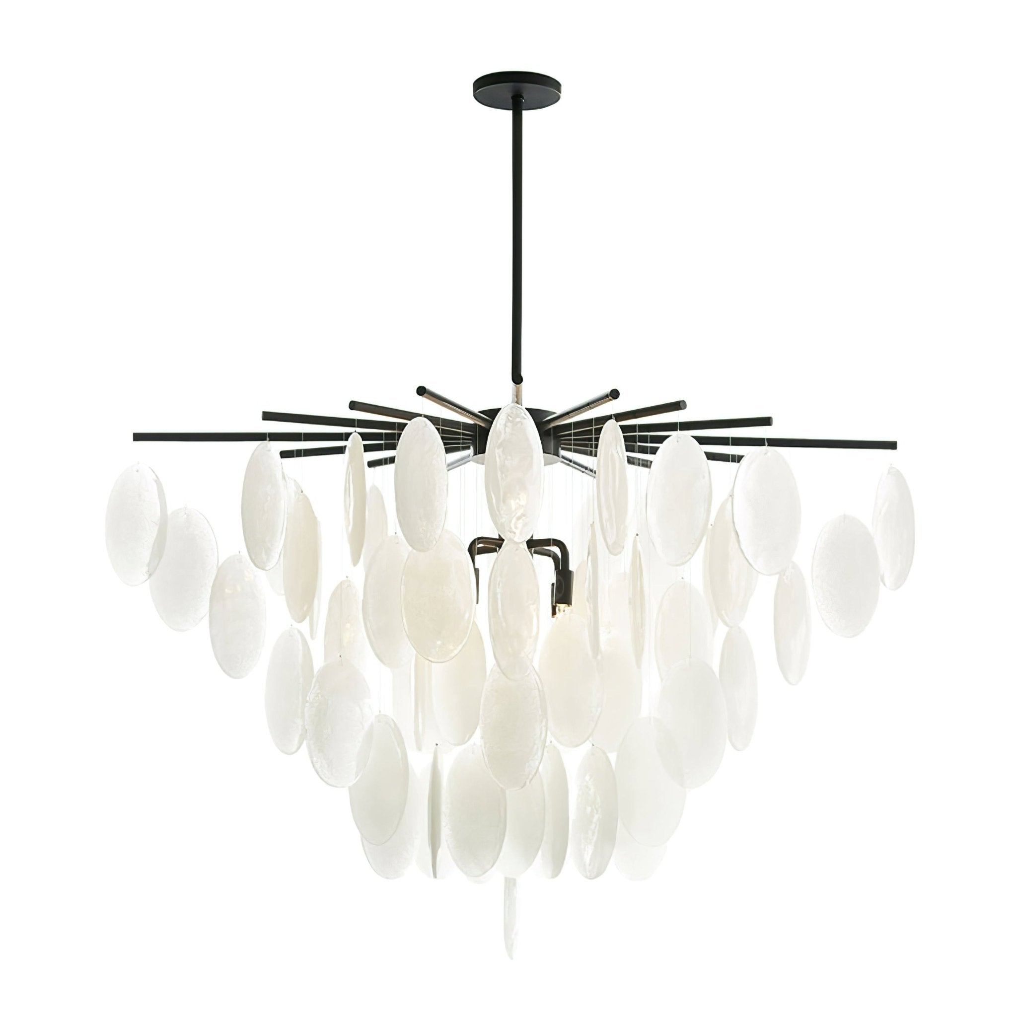 Cascading Selenite Disc Chandelier - Zonesus