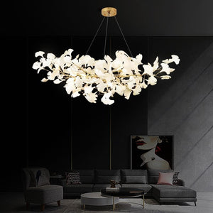 Ceramic Ginkgo Branch Chandelier - Zonesus