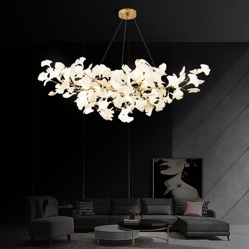 Ceramic Ginkgo Branch Chandelier - Zonesus