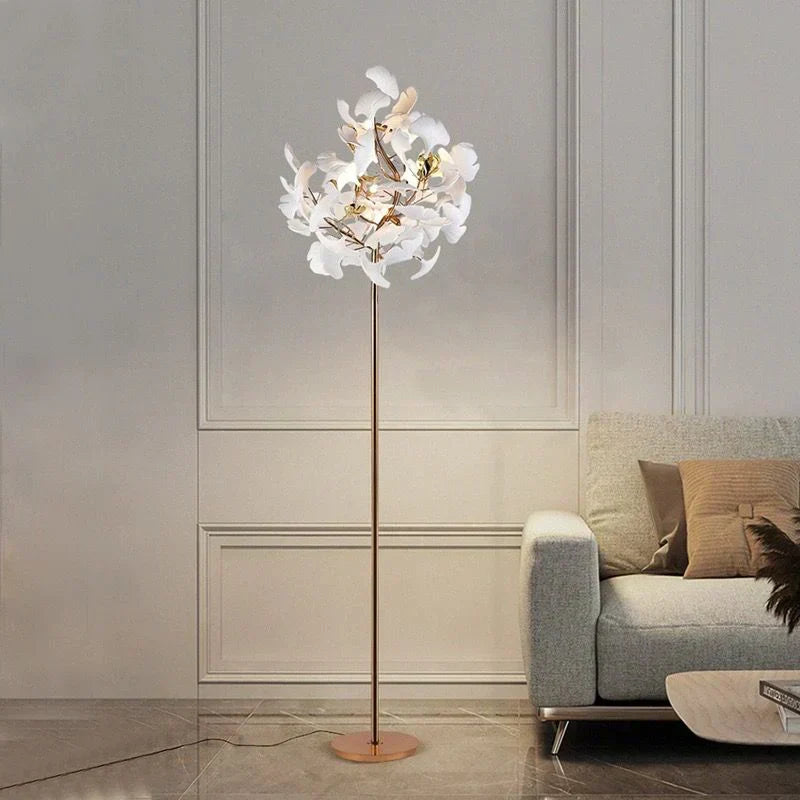 Ceramic Ginkgo Leaf Floor Lamp - Zonesus