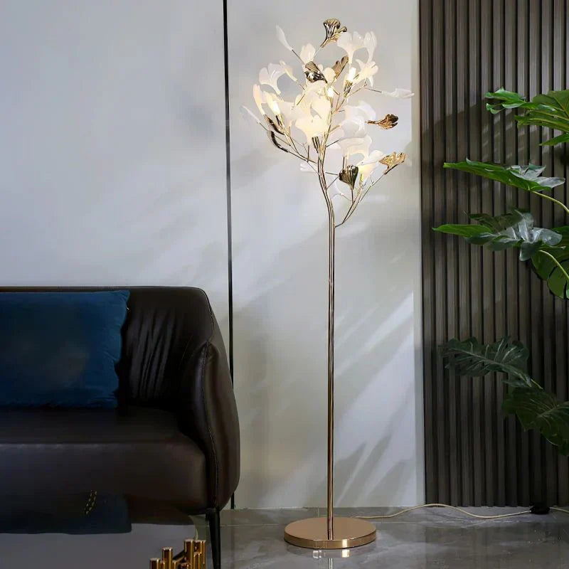 Ceramic Ginkgo Leaf Floor Lamp - Zonesus