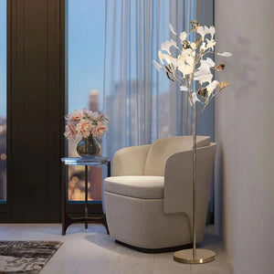 Ceramic Ginkgo Leaf Floor Lamp - Zonesus