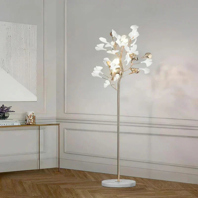 Ceramic Ginkgo Leaf Floor Lamp - Zonesus