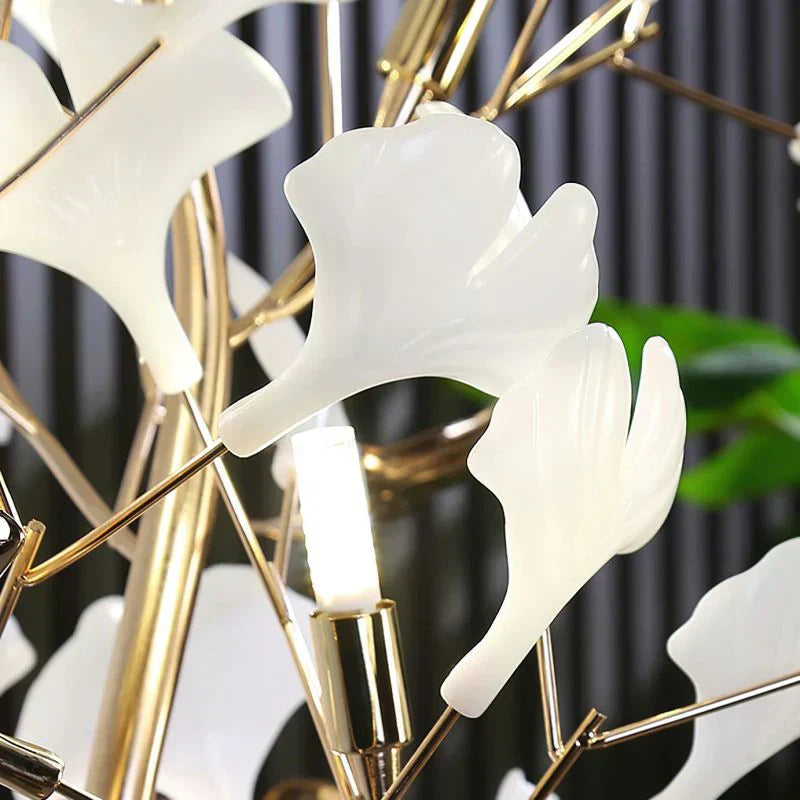 Ceramic Ginkgo Leaf Floor Lamp - Zonesus