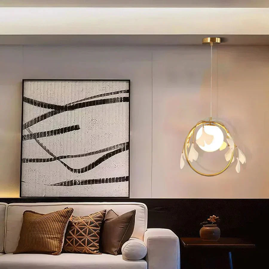 Ceramic Ginkgo Pendant Lamp - Zonesus