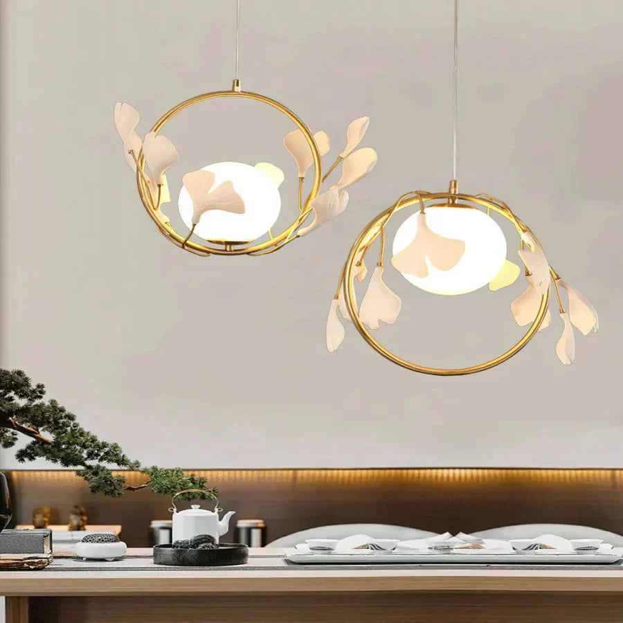 Ceramic Ginkgo Pendant Lamp - Zonesus