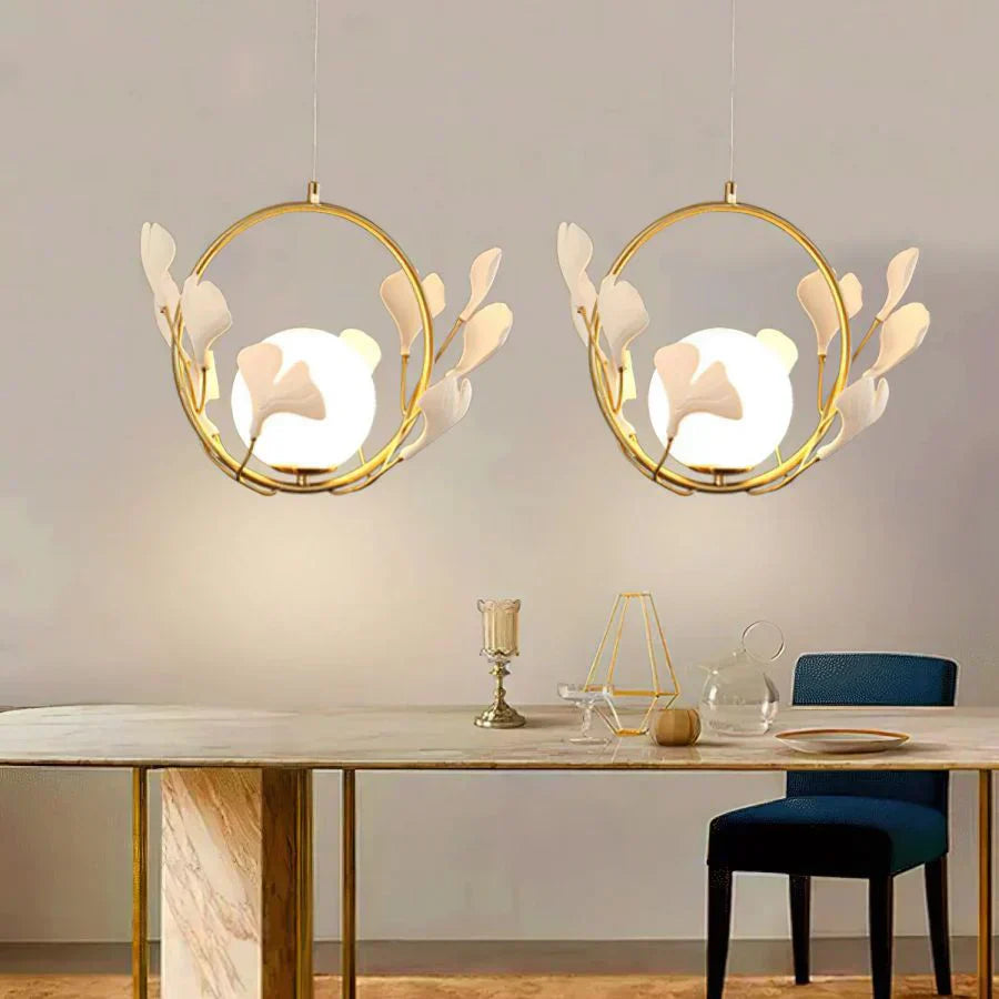 Ceramic Ginkgo Pendant Lamp - Zonesus
