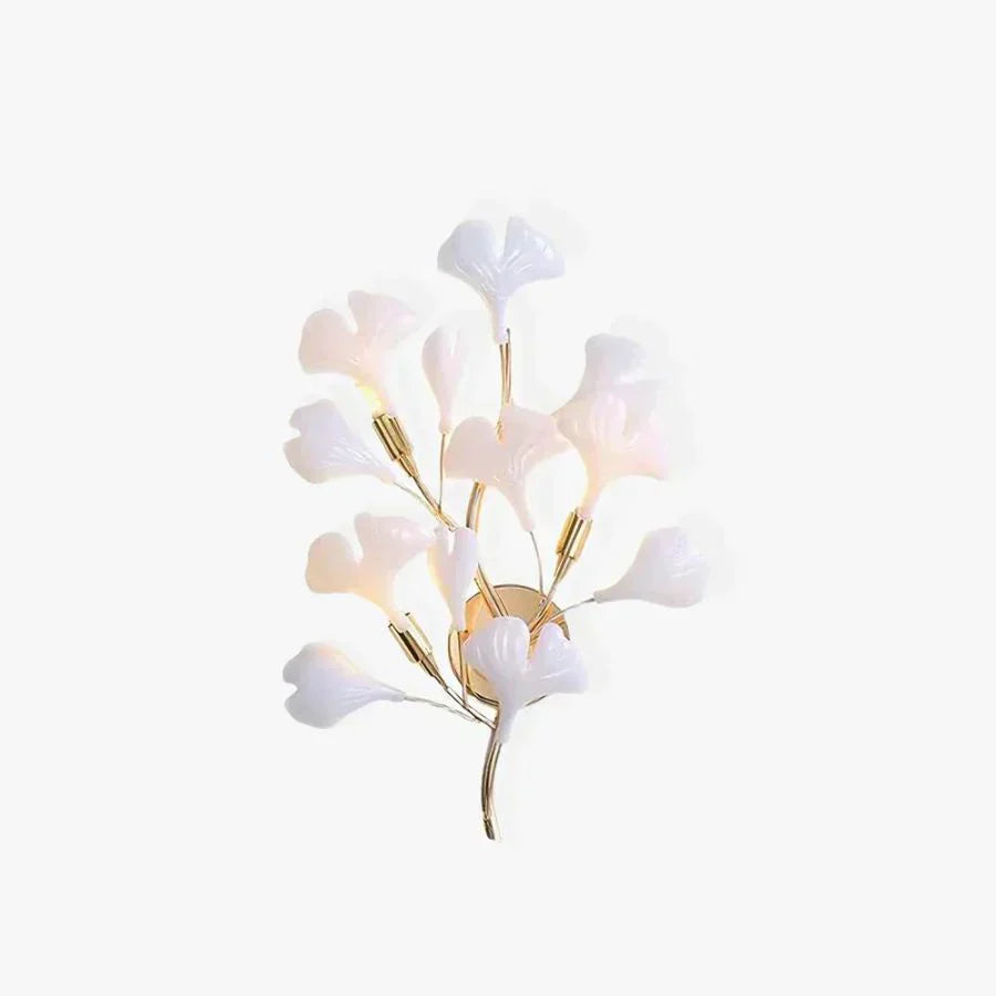 Ceramic Ginkgo Leaf Wall Lamp - Zonesus