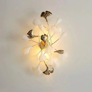 Ceramic Ginkgo Leaf Wall Lamp - Zonesus