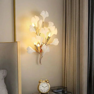 Ceramic Ginkgo Leaf Wall Lamp - Zonesus