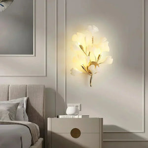 Ceramic Ginkgo Leaf Wall Lamp - Zonesus