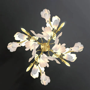 Ceramic Ginkgo Leaf Wall Lamp - Zonesus