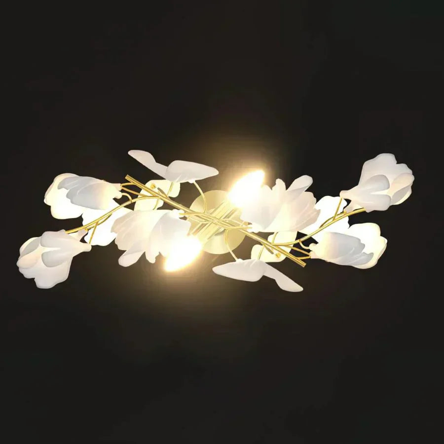 Ceramic Ginkgo Leaf Wall Lamp - Zonesus