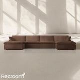 Kloud Modular Track Arm U-Chaise Sectional - Zonesus