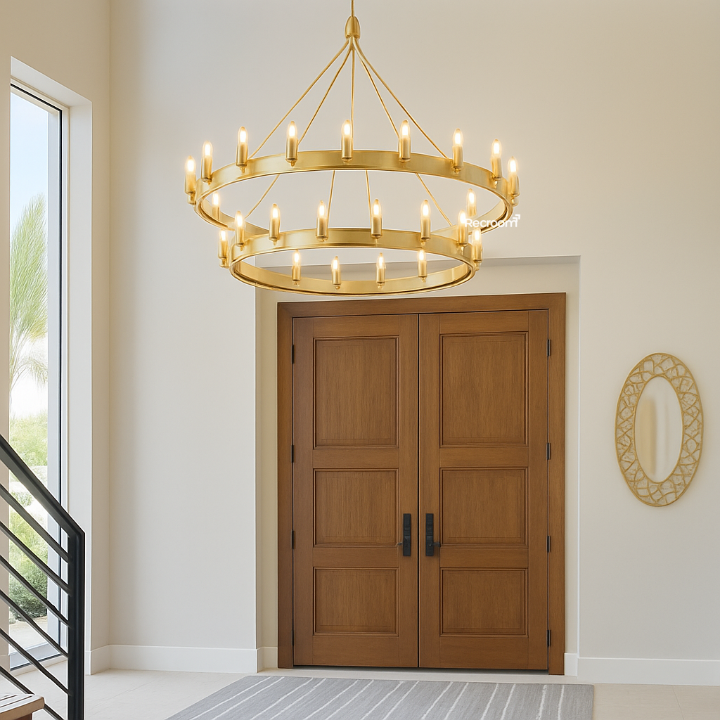 Caminon Vintage Filament Two-Tier Chandelier 38" - Zonesus