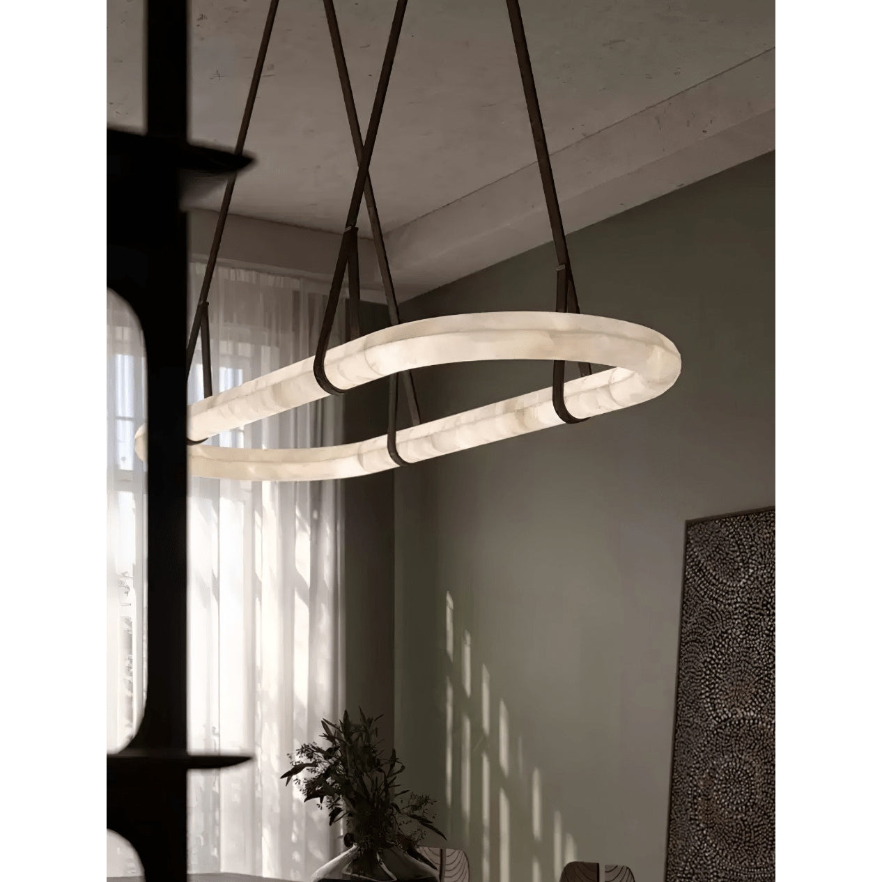 Circle Alabaster Chandelier - Zonesus