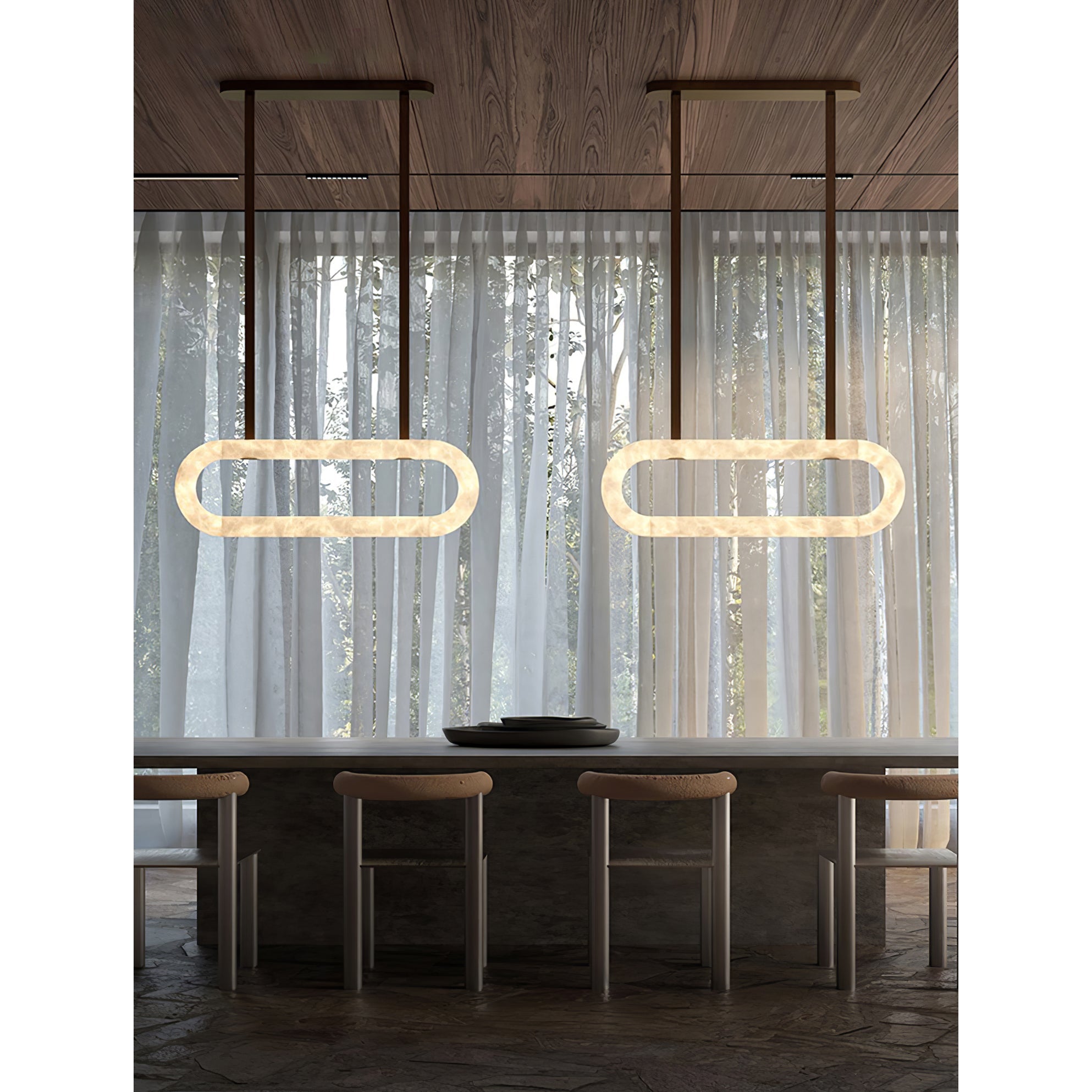 Circle Alabaster Chandelier - Zonesus