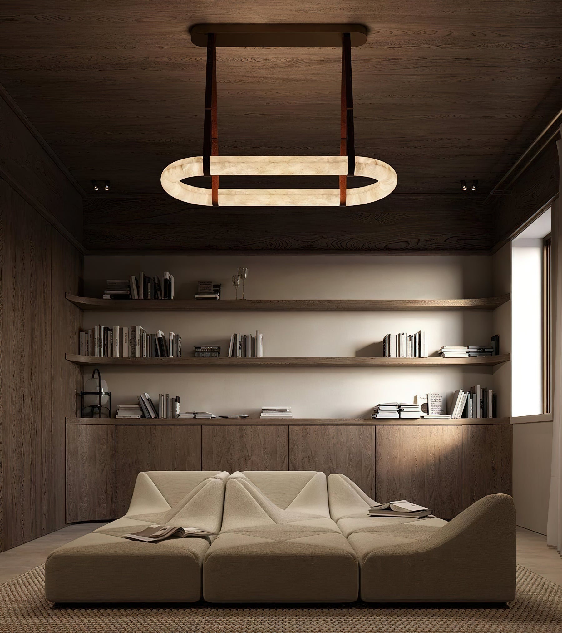 Circle Alabaster Chandelier - Zonesus
