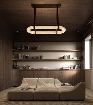 Circle Alabaster Chandelier - Zonesus