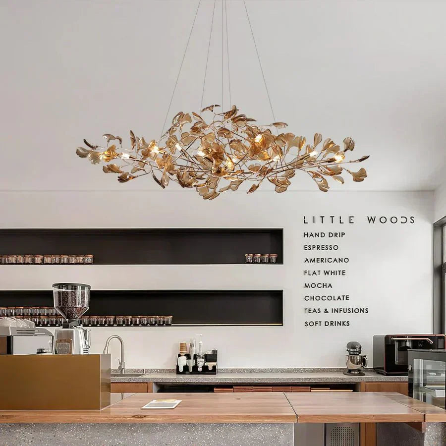 Colorful Glass Ceramic Leaf Chandelier - Zonesus