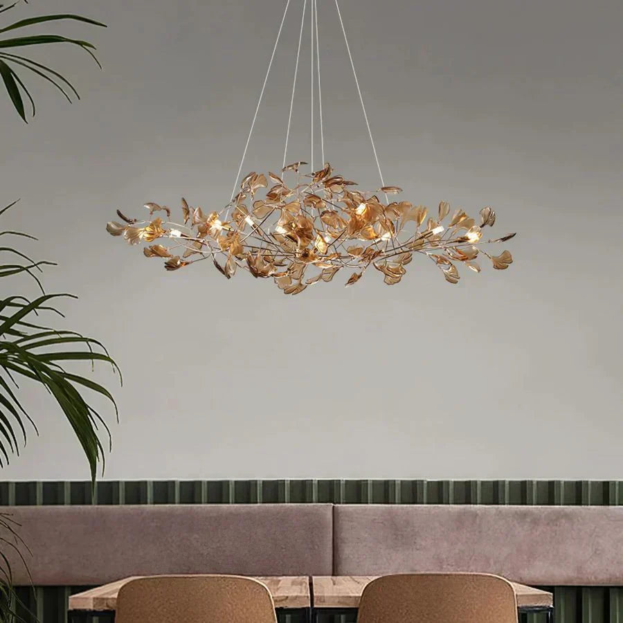 Colorful Glass Ceramic Leaf Chandelier - Zonesus