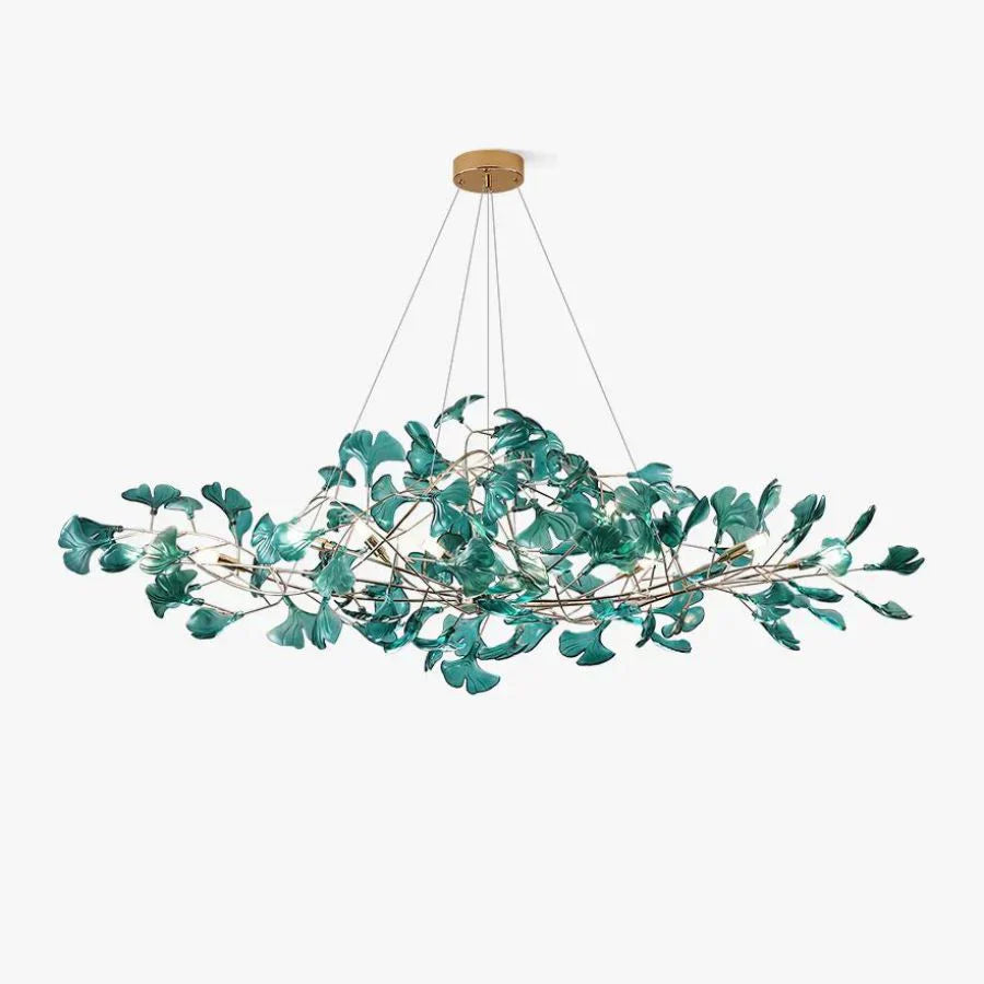 Colorful Glass Ceramic Leaf Chandelier - Zonesus