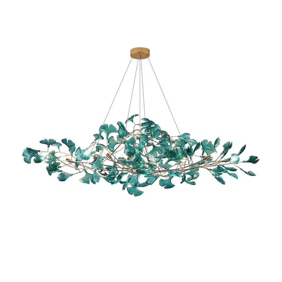 Colorful Glass Ceramic Leaf Chandelier - Zonesus