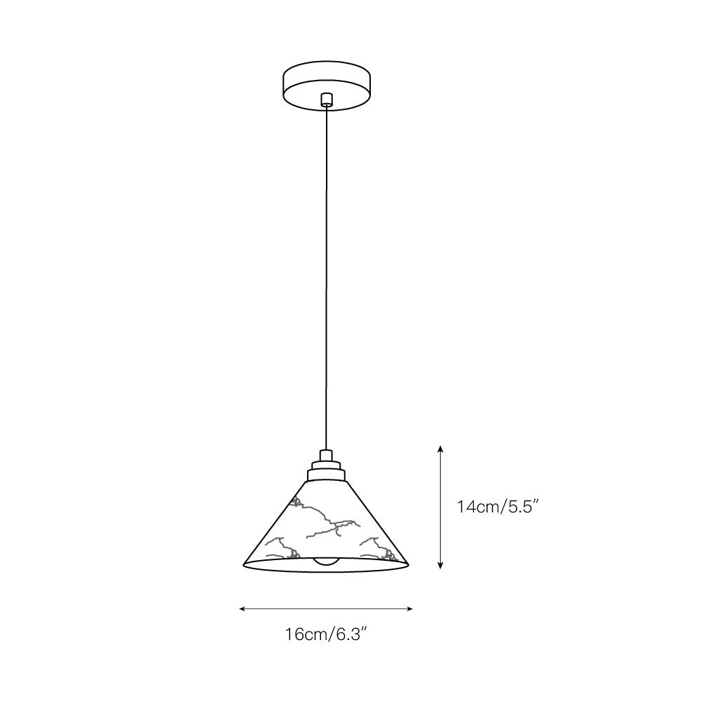 Conical Alabaster Brass Pendant Lamp - Zonesus