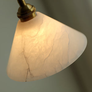 Conical Alabaster Brass Pendant Lamp - Zonesus