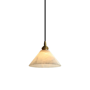 Conical Alabaster Brass Pendant Lamp - Zonesus