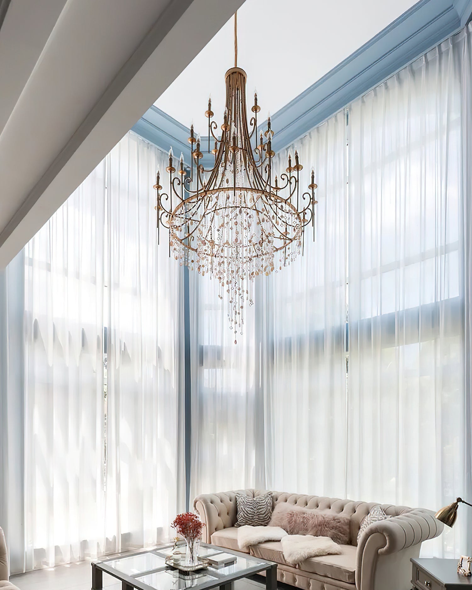 Tatum Lux Shell Crystal Chandelier - Zonesus