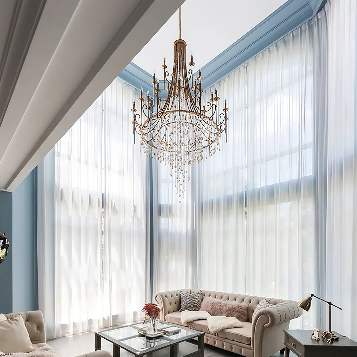 Tatum Lux Shell Crystal Chandelier - Zonesus
