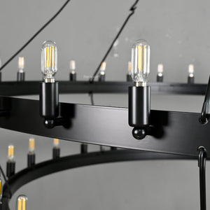 Caminon Vintage Filament Two-Tier Chandelier 63" - Zonesus