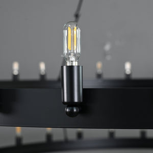 Caminon Vintage Filament Two-Tier Chandelier 63" - Zonesus