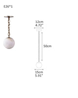 Alabaster Globe Swag Pendants Indoor Lighting with Brass/Black Chain in adjustable
