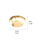 LED Alabaster Bedside ceiling wall sconces light fixture in Brass with Round Bowl shaped