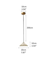 Minimalist Style White Alabaster Conical Pendant Lamp for bedroom kitchen