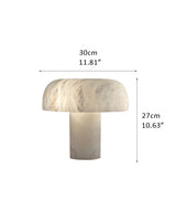 Modern Alabaster Mushroom Bedside Table Lamp Warm White Indoor Lighting