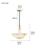 Domus Vintage Alabaster Lamp Round Bowl Ceiling Pendant Lighting Wide 20in 28in