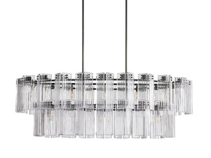 Delsie Oval Art Glass Chandelier 51''63''72''L - Zonesus