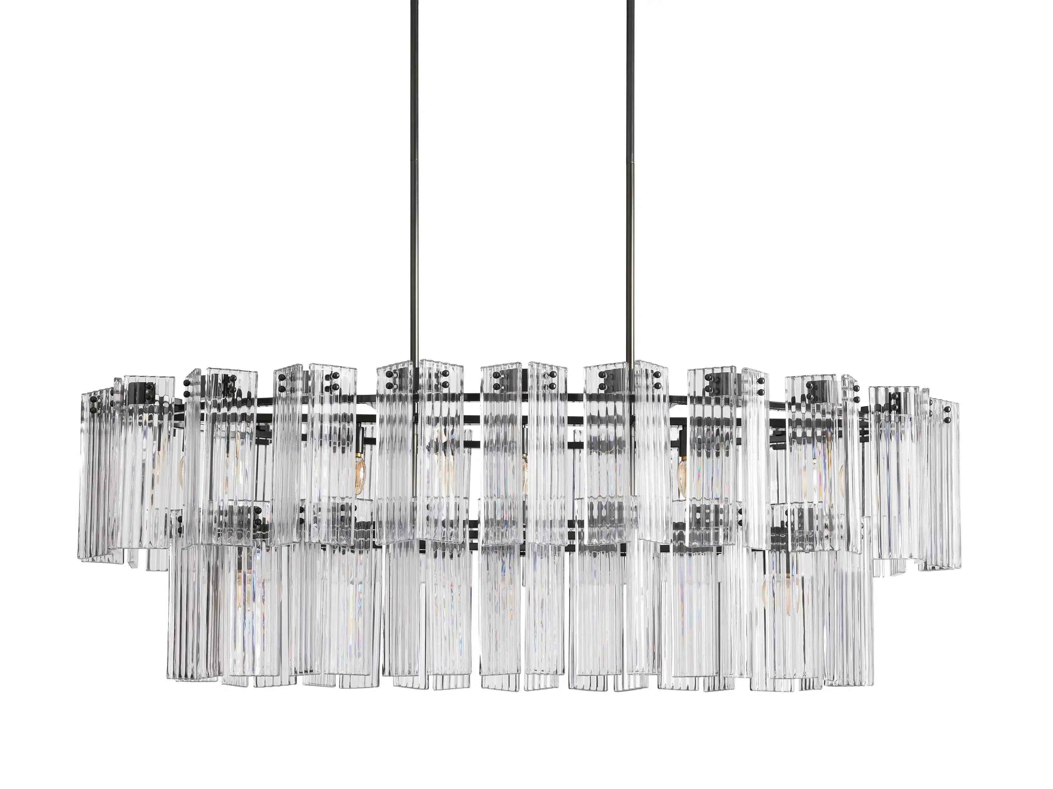 Delsie Oval Art Glass Chandelier 51''63''72''L - Zonesus