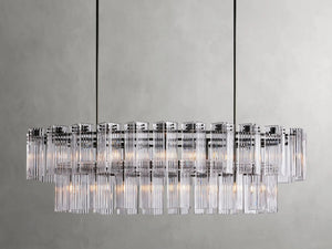 Delsie Oval Art Glass Chandelier 51''63''72''L - Zonesus
