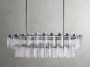 Delsie Oval Art Glass Chandelier 51''63''72''L - Zonesus