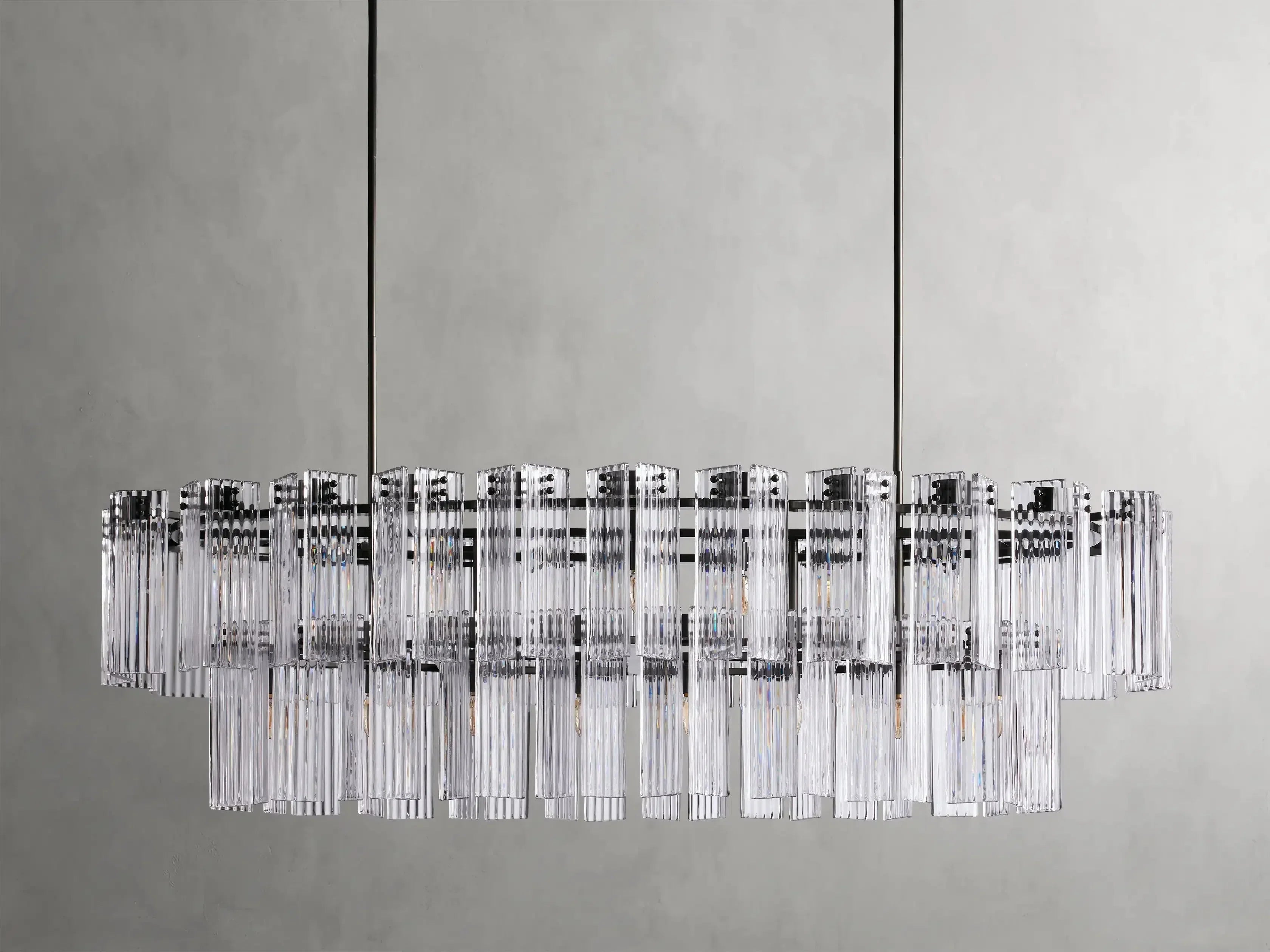 Delsie Oval Art Glass Chandelier 51''63''72''L - Zonesus