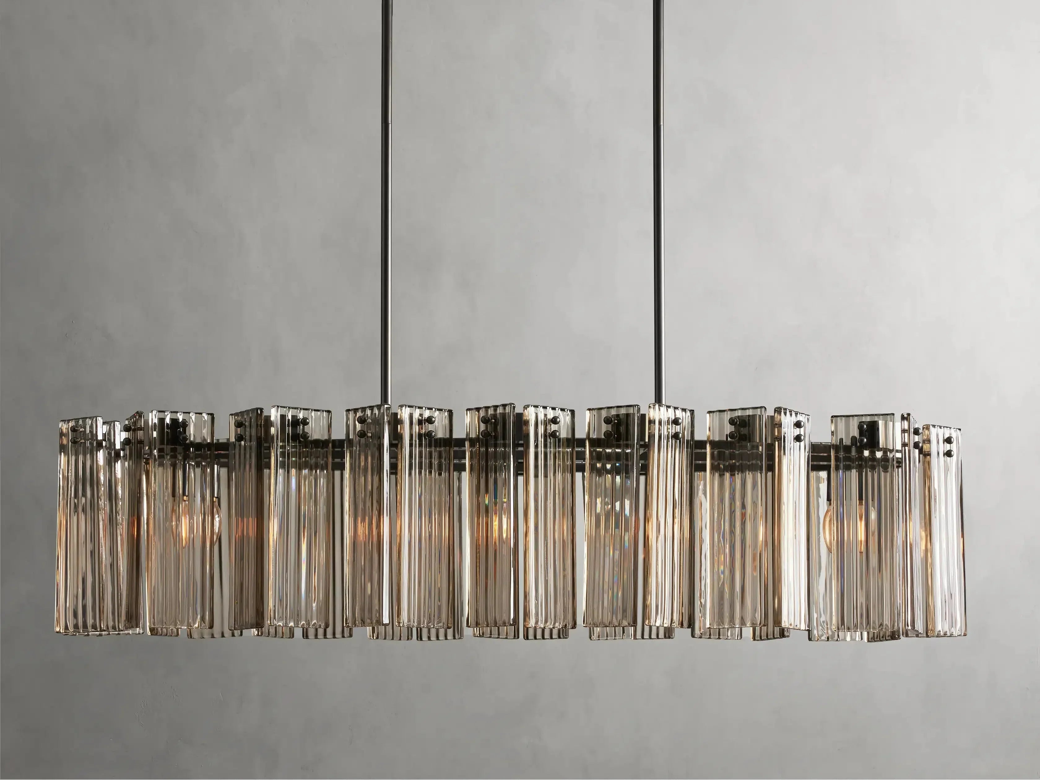 Delsie Oval Art Glass Chandelier 51''63''72''L - Zonesus